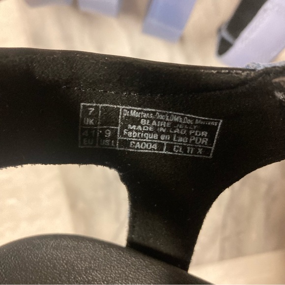 SOLD     Dr.Martens Blaire Jelly Glitter Leather Strap Sandals Chunky Sole Blue - Picture 14 of 14